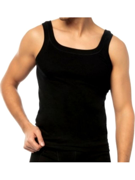 Men's Undershirts Sleeveless in Black Color 2Pack
