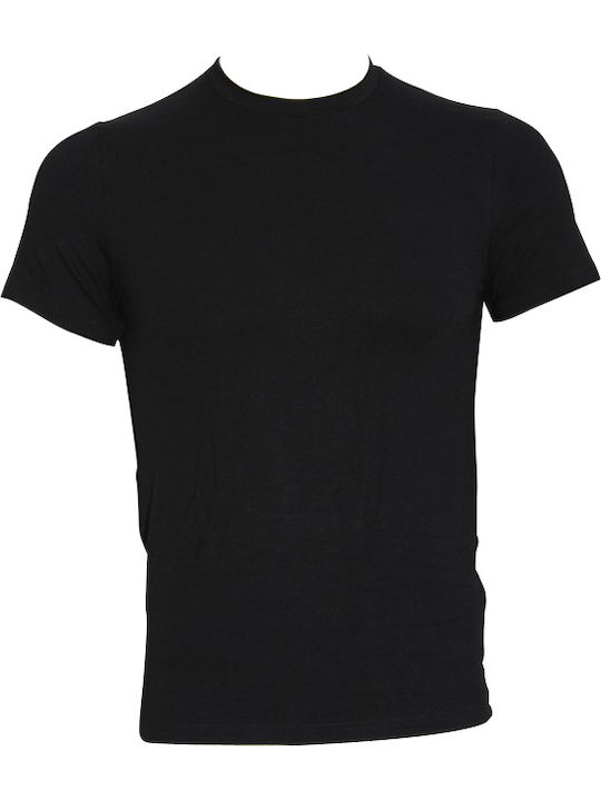 Men's Undershirt Short-sleeved in Black Color