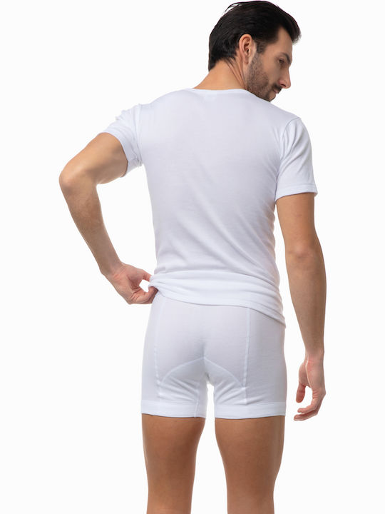 Men's Undershirt Short-sleeved in White Color