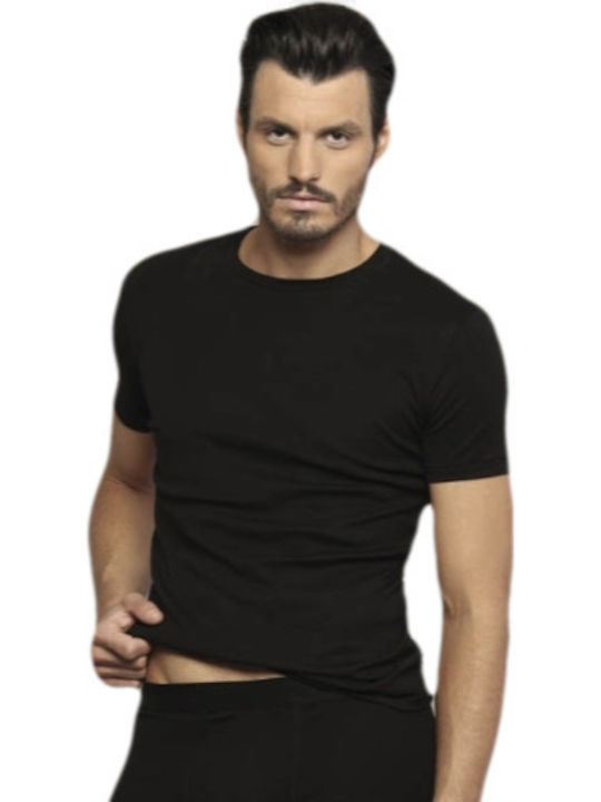 Men's Undershirts Short-sleeved in Black Color 2Pack