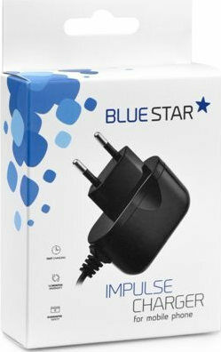 Blue Star Încărcător cu Cablu Integrat micro USB Negruς (5901737193568)