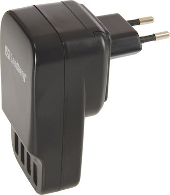 Sandberg Φορτιστής Χωρίς Καλώδιο με 4 Θύρες USB-A Μαύρος (440-87)