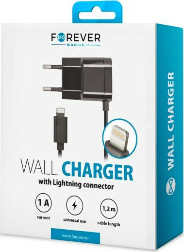 Forever Charger with Built-in Cable Lightning Blacks (5900495509680)