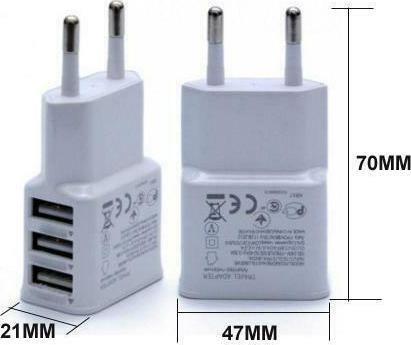 Lamtech Φορτιστής Χωρίς Καλώδιο με 3 Θύρες USB-A Λευκός (LAM040532)