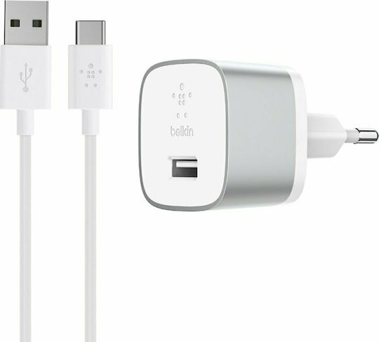 Belkin Charger with USB-A Port and Cable USB-C 18W Quick Charge 3.0 Gray (Boost Up)