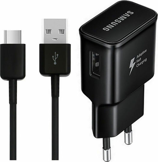 Samsung Încărcător cu Port USB-A și Cablu USB-C Negruς (EP-TA20EBE+EP-DG950CBE Retail)