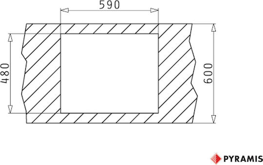 Pyramis Istros 1B Ένθετος Νεροχύτης από Συνθετικό Γρανίτη Μ61xΠ50cm Snow