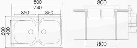 Excel Estia 720CMAS13 Drop-In Мивка Inox Сатен Ш80xД50см Сребрист