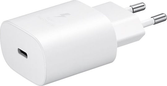 Samsung Charger with USB-C Port and USB-C Cable 25W White EP-TA800X Bulk