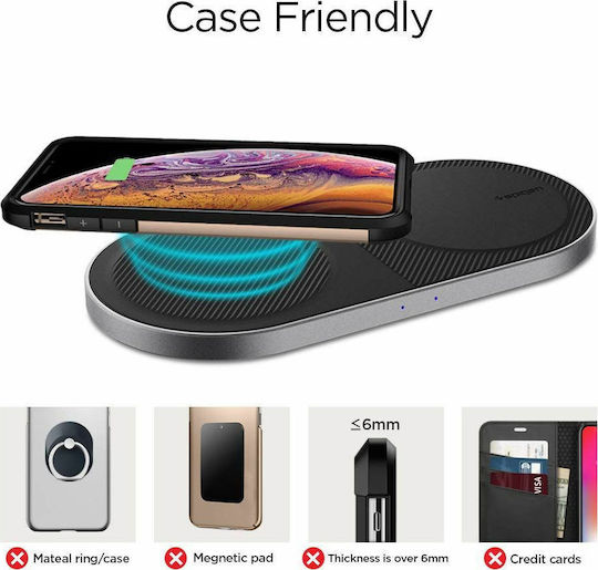 Spigen Kabelloses Ladegerät (Qi Pad) 10W Schwarzs (F310W DUO)