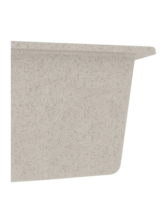 vidaXL Drop-In Sink Left Synthetic Granite W58xD44cm Beige