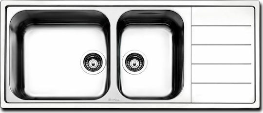 Apell Linear 8516 8516-110 Drop-In Spüle Links Inox Satiniert B116xT50cm Silber