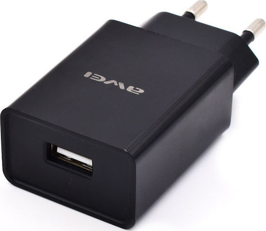 Awei с USB-A порт и кабел micro USB Черен (C-13T)