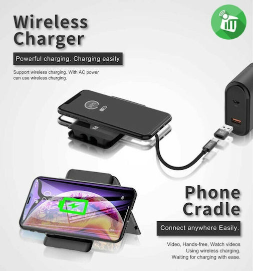 Budi Ασύρματος Φορτιστής (Qi Pad) 5W Μαύρος (M8J515W)