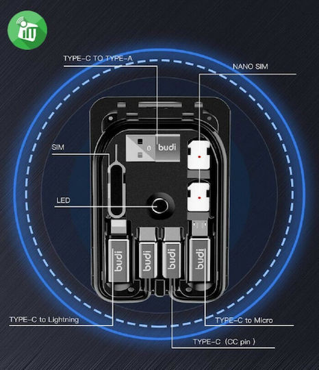 Budi Ασύρματος Φορτιστής (Qi Pad) 5W Μαύρος (M8J515W)