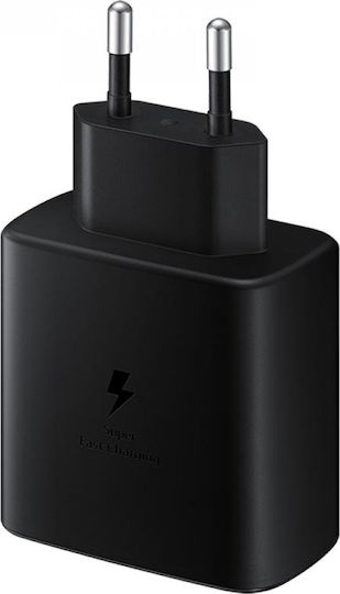Samsung Φορτιστής με Θύρα USB-C και Καλώδιο USB-C - USB-C 45W Μαύρος (EP-TA845)