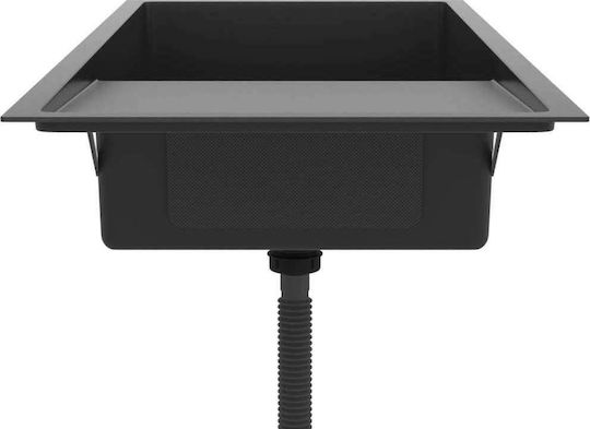 vidaXL Drop-In Küchenspüle aus Flüssiger Granit M100xB44cm Schwarze