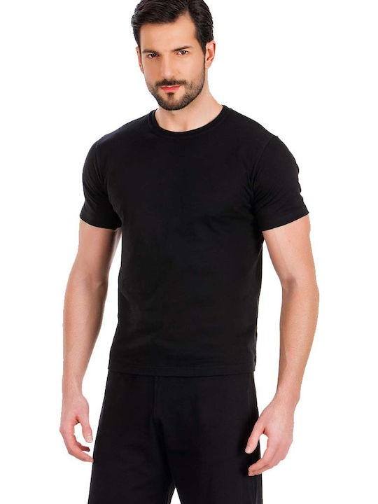 Men's Undershirt Short-sleeved in Black Color