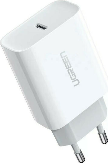 Ugreen Φορτιστής Χωρίς Καλώδιο με Θύρα USB-C 20W Power Delivery Λευκός (CD137)
