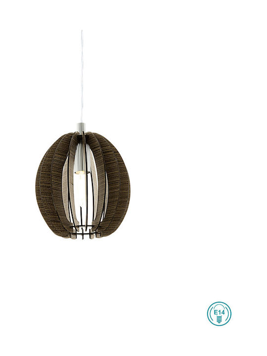 Eglo Cossano Pendant Light Brown with Socket E14, E.14