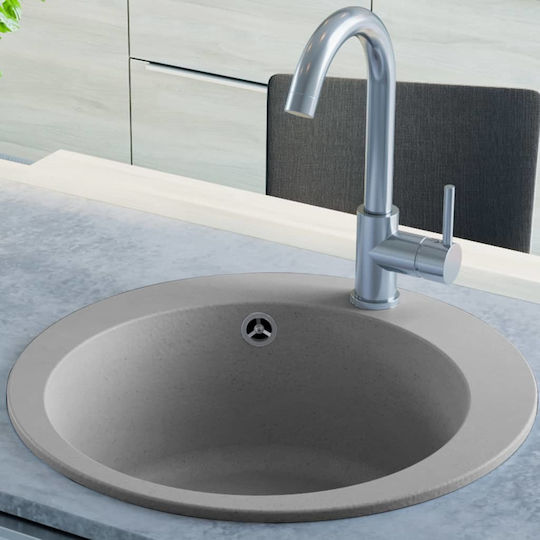 vidaXL Drop-In Spüle aus Verbundgranulat B50.5xT50.5cm Grey