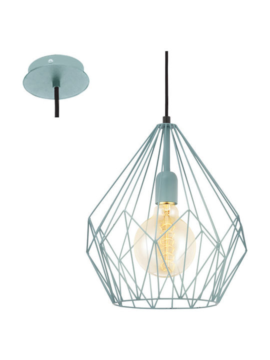 Eglo Carlton Pendant Light Green Grid with Socket E27 110x31cm