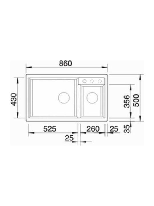 Blanco Metra 9 515050 Drop-In Sink Left Synthetic Granite W86xD50cm Coffee