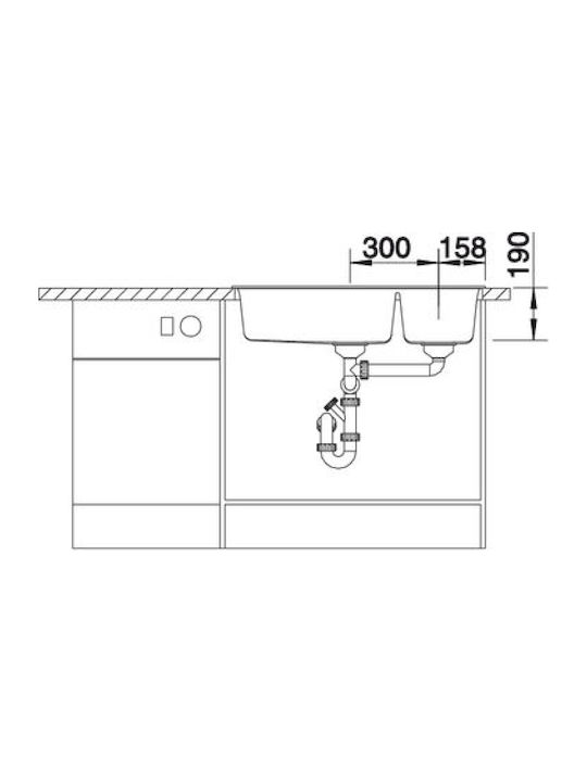 Blanco Metra 9 515050 Drop-In Sink Left Synthetic Granite W86xD50cm Coffee