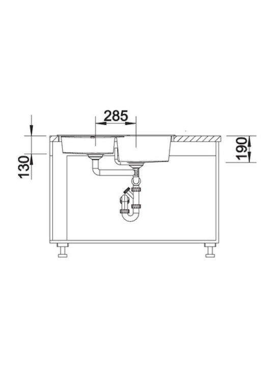 Blanco Metra 9 E 515573 Drop-In Sink Corner Left Synthetic Granite W83xD83cm Coffee