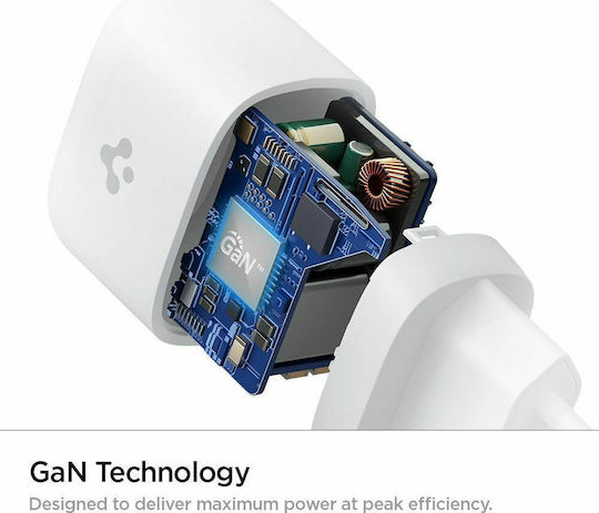Spigen Charger Without Cable GaN with USB-C Port 20W Power Delivery Blacks (PowerArc ArcStation Pro)