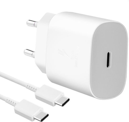 Samsung Charger Without Cable with USB-C Port 25W Power Delivery Whites (EP-TA800E Bulk)