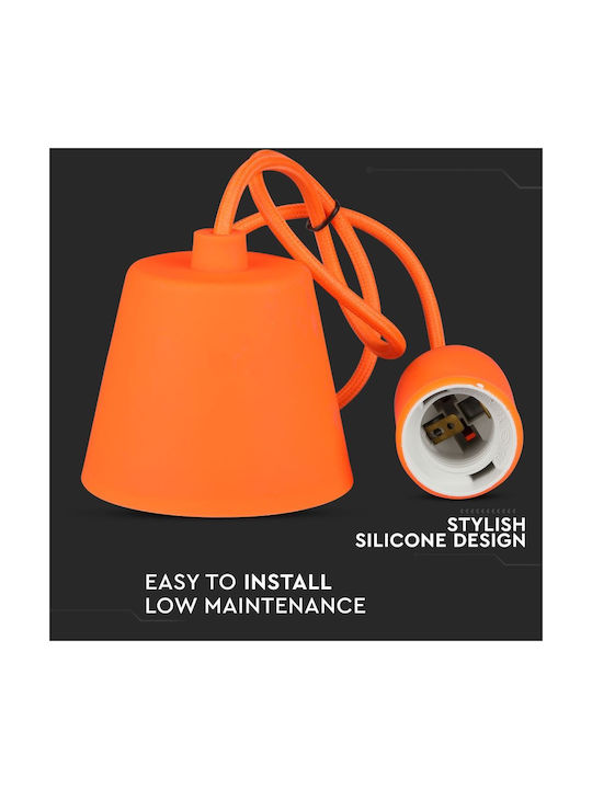 V-TAC VT-7228 Pendant Light Orange with Socket E27