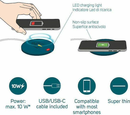 Legami Milano Ασύρματος Φορτιστής (Qi Pad) 10W Πολύχρωμος (WCHAR0006)
