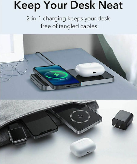 ESR Încărcător Wireless (Qi Pad) 10W Negruς (Halolock 2in1)