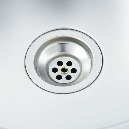 vidaXL Ένθετος Νεροχύτης Inox Σατινέ Μ84xΠ48cm Ασημί
