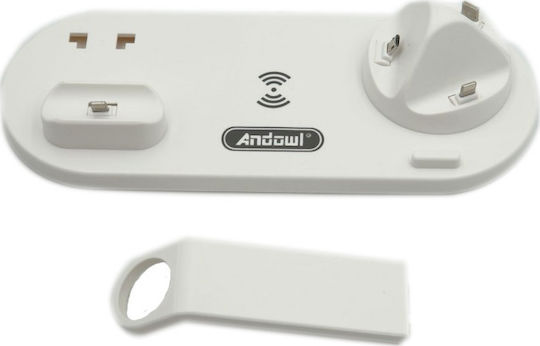 Andowl Ασύρματος Φορτιστής (Qi Pad) Λευκός (Q-L023)