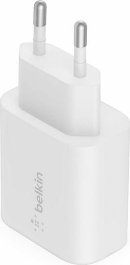Belkin Φορτιστής Χωρίς Καλώδιο με Θύρα USB-C 25W Power Delivery Λευκός (WCA004vfWH)