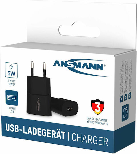 Ansmann Зарядно без кабел с USB-A порт Черен (HC105)