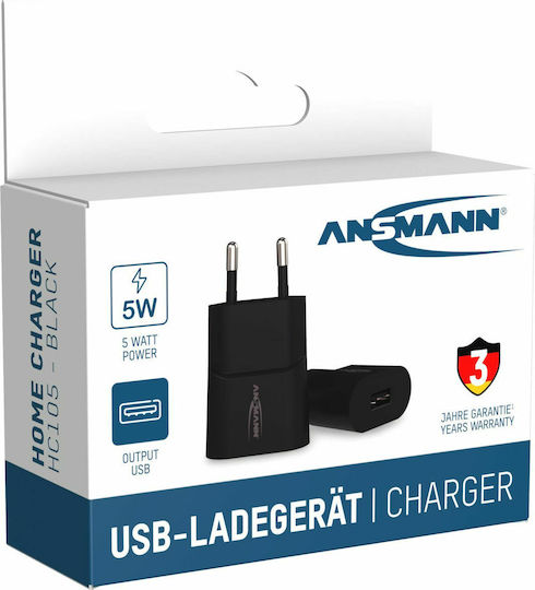 Ansmann Зарядно без кабел с USB-A порт Черен (HC105)