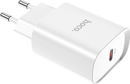 Hoco Φορτιστής Χωρίς Καλώδιο με Θύρα USB-C Power Delivery Λευκός (N14)