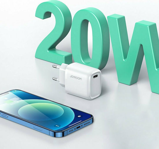 Joyroom Φορτιστής Χωρίς Καλώδιο με Θύρα USB-C 20W Power Delivery Λευκός (NRT-DY139E)