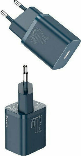 Baseus Charger Without Cable with USB-C Port 20W Power Delivery Blue (Super Si)