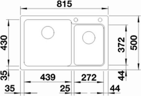 Blanco Naya 8 519646 Drop-In Sink Left Synthetic Granite W81.5xD50cm Anthracite
