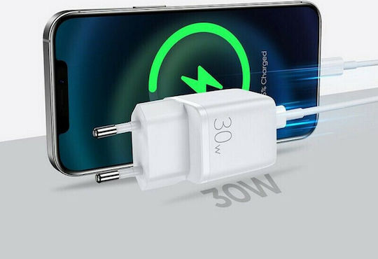 Joyroom Wireless Charger With USB-A Output Port And USB-C Output Port 30W Power Delivery Quick Charge 3.0 White L-QP303