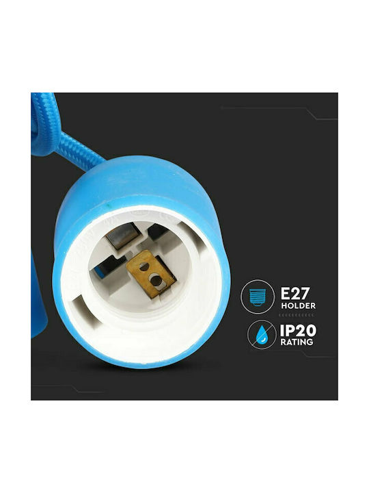V-TAC VT-7228 Pendant Light Blue with Socket E27