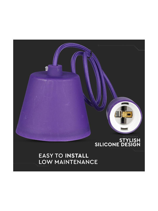 V-TAC VT-7228 Lustră Violet cu Dulie E27 100cm.