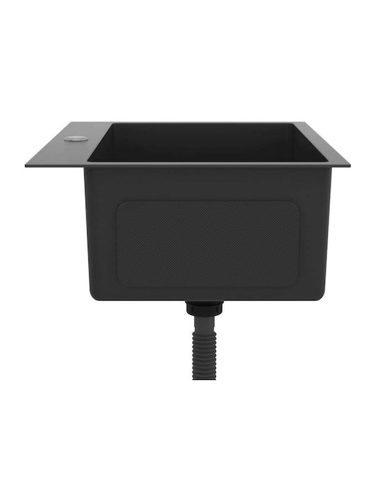 vidaXL Drop-In Spüle Inox Satiniert B55xT44cm Black