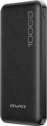 Awei P28K Power Bank 10000mAh with 2 USB-A Ports Black
