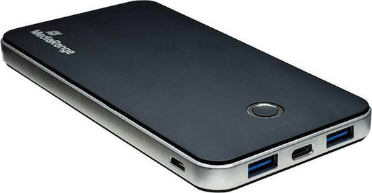 MediaRange MR753 Power Bank 10000mAh 18W with 2 USB-A Ports and USB-C Port Power Delivery Black