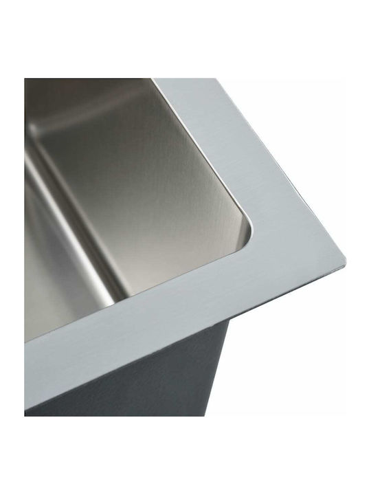 vidaXL Ένθετος Νεροχύτης Inox Brushed Μ70xΠ44cm Ασημί